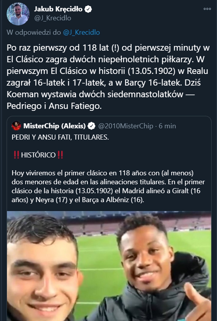 Pierwsza taka sytuacja w El Clasico od 118 lat!